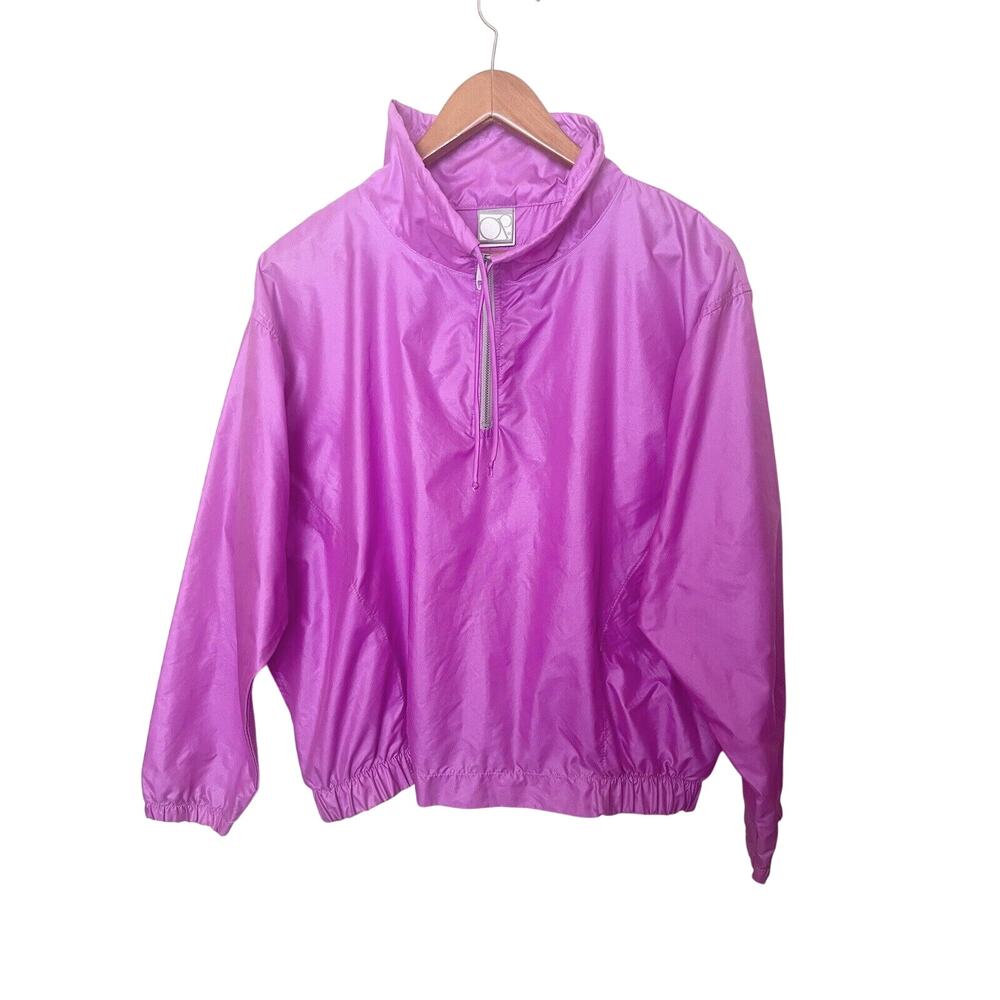 Vintage 80’s OP Ocean Pacific Packable Windbreaker Nylon Jacket Sz Medium Pink